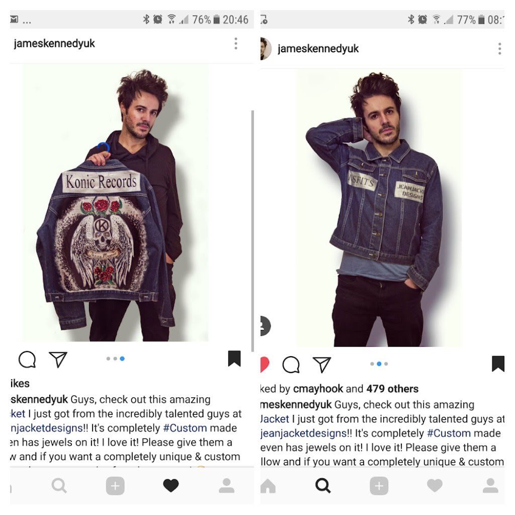 no1vintagegirl's tweet photo. https://t.co/oaIgD9lKsj #client #welsh #Singer @JamesKennedyUK Owner @KonicRecords wears "This is a moment " #tourjacket by @jeanjacketdesigns #handpaint #gem #designs #recycled #JEANjacket #playedlive #lAFW18  @worldequal #catwalkshow #BAFW19 22.2.19 @ShelleyRodgers @AlcFashion https://t.co/UAtHAVcjXX