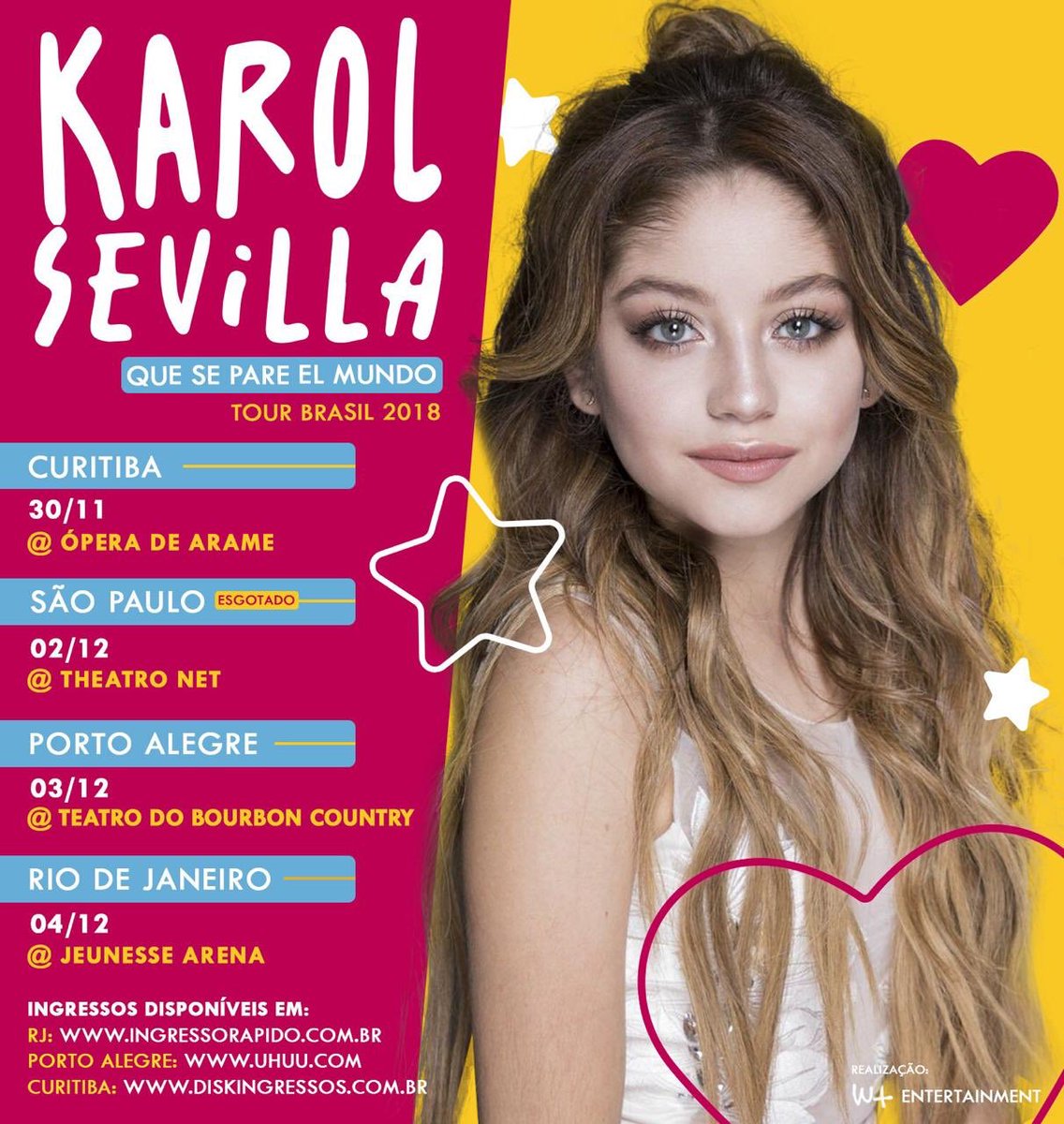 KSevillaStaff's tweet photo. No queda nada para que arranque #QueSePareElMundoTOUR 🎤 y acá te compartimos las fechas de Brasil y Chile. ¡Contanos por donde te gustaría que pase @karolsevilla! https://t.co/ax8t5KRzVA