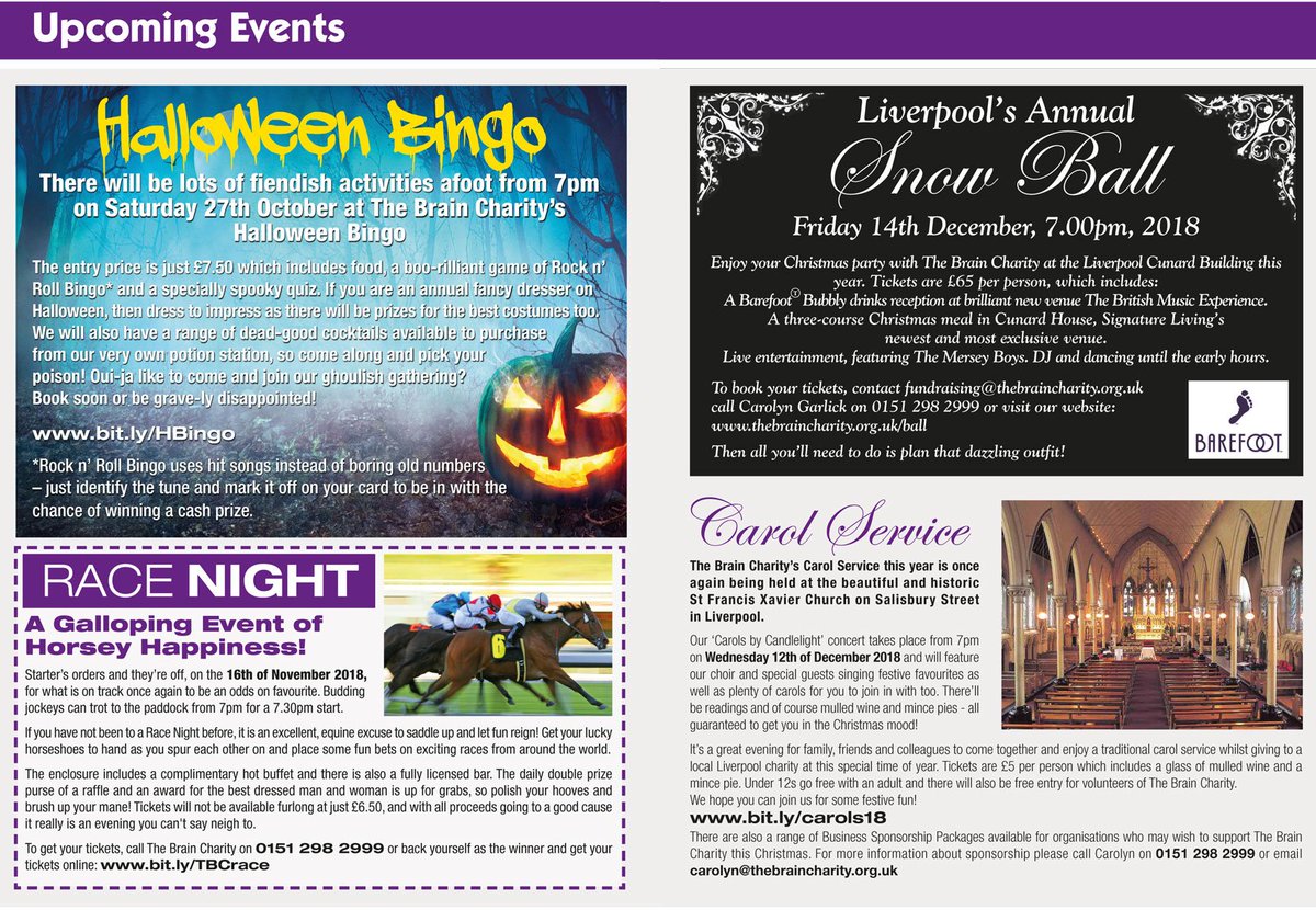 TheBrainCharity's tweet photo. We've got some great events coming up over the next few months, check out the posters below and have a look at our events calendar for more information:
https://t.co/KaHVcWYxLJ https://t.co/isBkDPzZdO