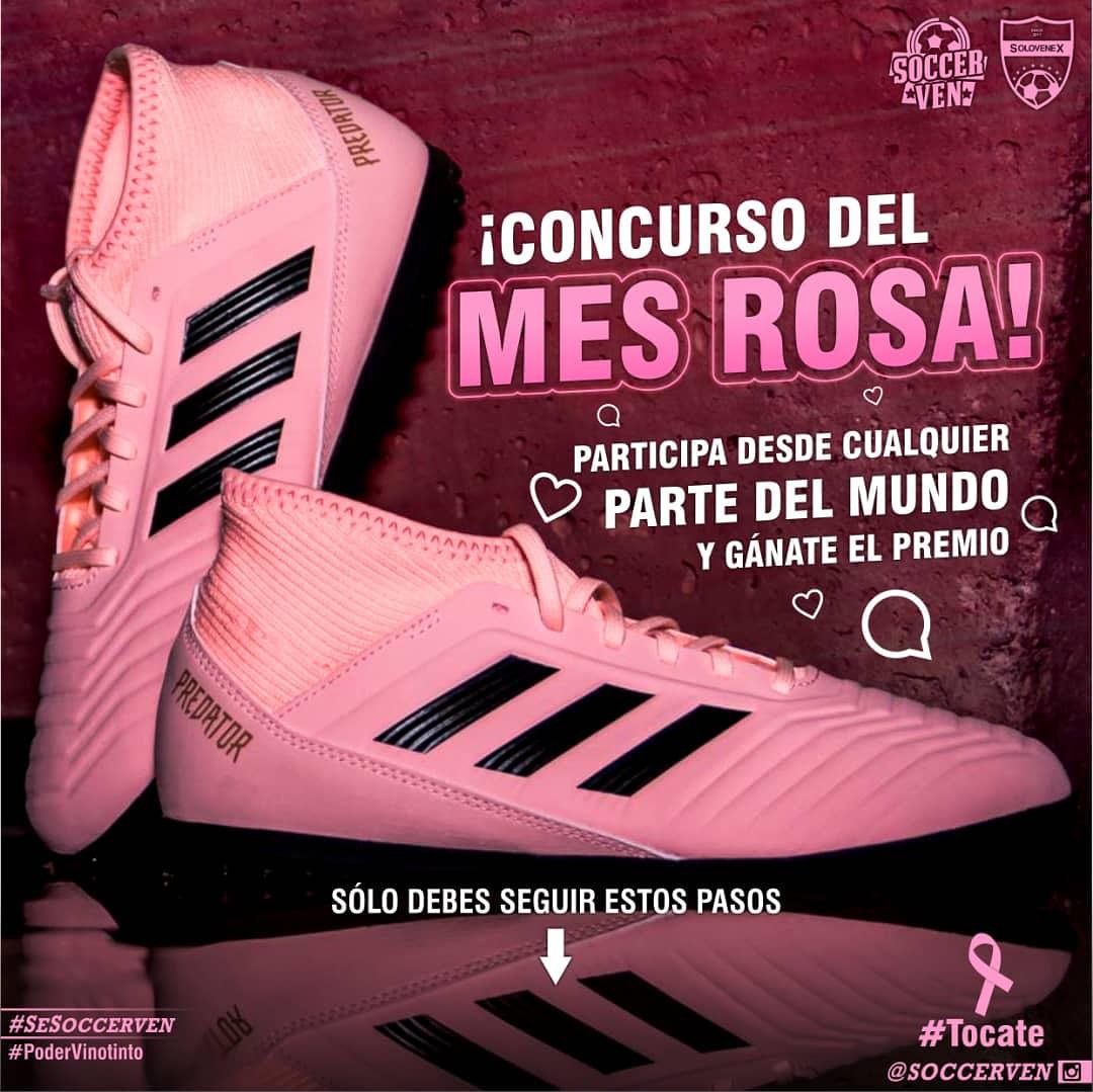 carlostaracher's tweet photo. ¡CONCURSO MUNDIAL! 🌏

Vayan a las cuentas de @solovenex_ y @soccerven en Instagram y participen para ganarse estas hermosas Adidas Predator 18.3, en nuestro homenaje al #MesRosa.

¡Dos marcas que siguen apostando al fútbol nacional! 👊🏻🇻🇪🔥 https://t.co/pPuVd909bS