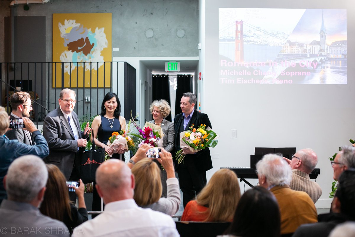 zurichmeets's tweet photo. A gorgeous evening at @TheLaundrySF with the hon. Corine Mauch, @MichelleOpera and Tim Eischens. A huge thank you to all those who came to support the San Francisco Zürich Sister City Committee. 🎶🇺🇸❤️🇨🇭 https://t.co/qaZCUScrYk