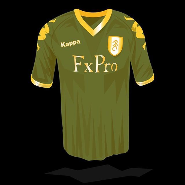 TopCornerMag's tweet photo. You can practically feel the polyester! ✏️: @sketchybushell for issue 09, who did an amazing job making some of the most shocking kits look great! 
#football #fulham #illustration #premierleague #soccer #magazine #epl #kit https://t.co/awzufmO8iT https://t.co/djKdcx3kCh
