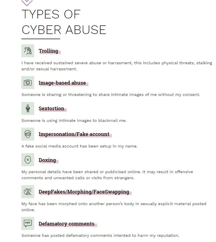 eSafetyOffice's tweet photo. Cyber abuse can take many forms. Take action! Four words: Block. Ignore. Report. Mute. You got this! #womenwithWITS https://t.co/Qy1qJg8PFf #womeninmedia #wimact #npc #auspol https://t.co/Es5acJgrbK