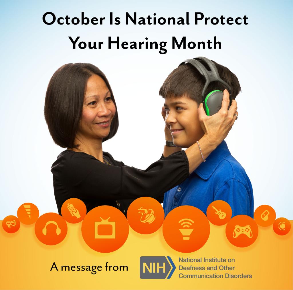 National Protect Your Hearing Month graphic 