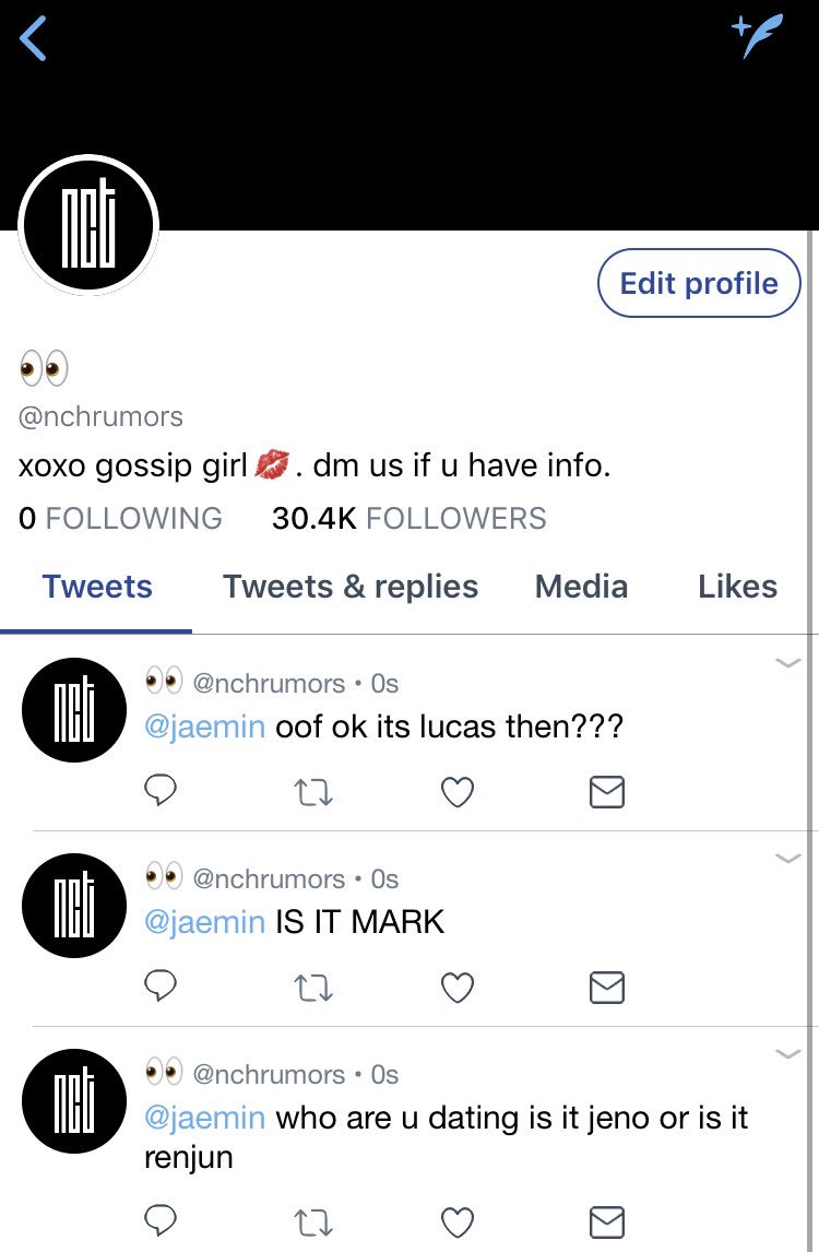 the gossip: - run by anon. mostly tweets about jaemins love life. bane of jaemin's existence. whole school (and part of the next door school) follows them.