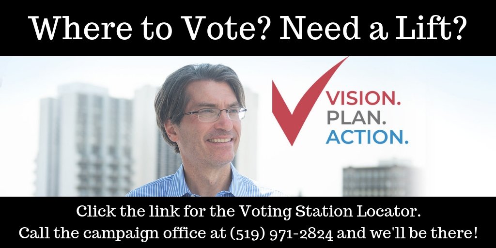 Voting Station Locator: just enter your address and get out to vote!

Need a ride? Call our office at (519) 971-2824 and we'll be there!

citywindsor.ca/cityhall/Munic…