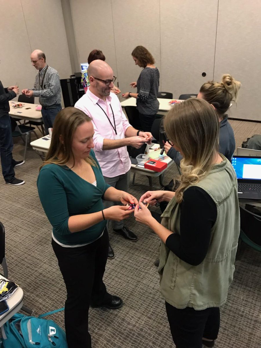 AD12EdTech's tweet photo. We had a great time hosting last Friday's first #COLOETC meeting and sharing one of our @microbit_edu activities from the 7th grade CS curriculum developed with @d__run__ & @JeffBranson1. Thanks @sparkfun for giving us two inventor's kits to give away! https://t.co/f6t0KPwtiO