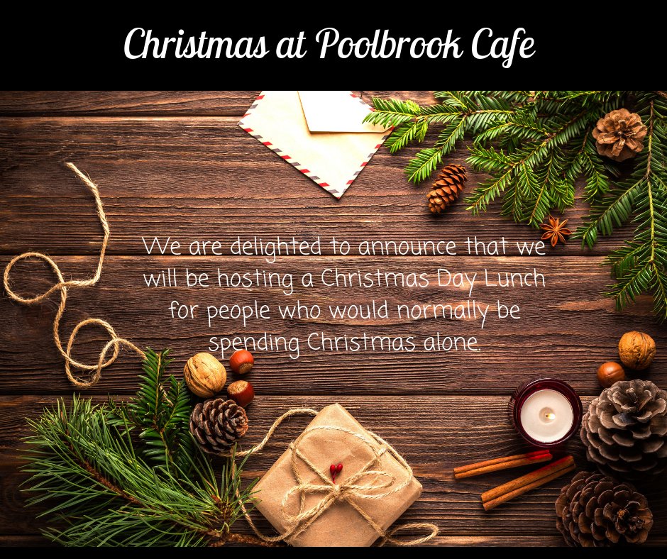 PoolbrookCafe's tweet photo. Good evening #worcestershirehour we know it's a bit early to mention the C word but we are very excited to announce that we will be hosting lunch on #Christmas Day for people who would normally be on their own.  We enjoyed it so much last year we felt we just had to do it again https://t.co/qvDWkhGTEl
