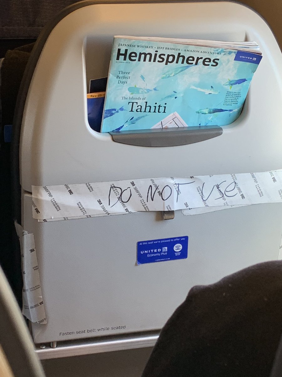 ricsto's tweet photo. Way to go @United... the Silver Premier travelling with me got upgraded even though I am a Platinum member. So much for a smooth software upgrade. 😂 but the plane... picture says it all! https://t.co/o1Hf28PpC1