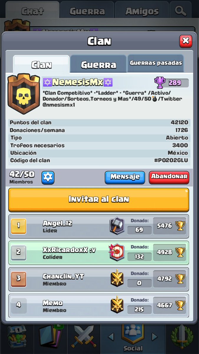 Buscamos jugadores 
Premios 
Torneos 
En 30 minutos iniciamos guerra 
Más información mandarme MD
RT