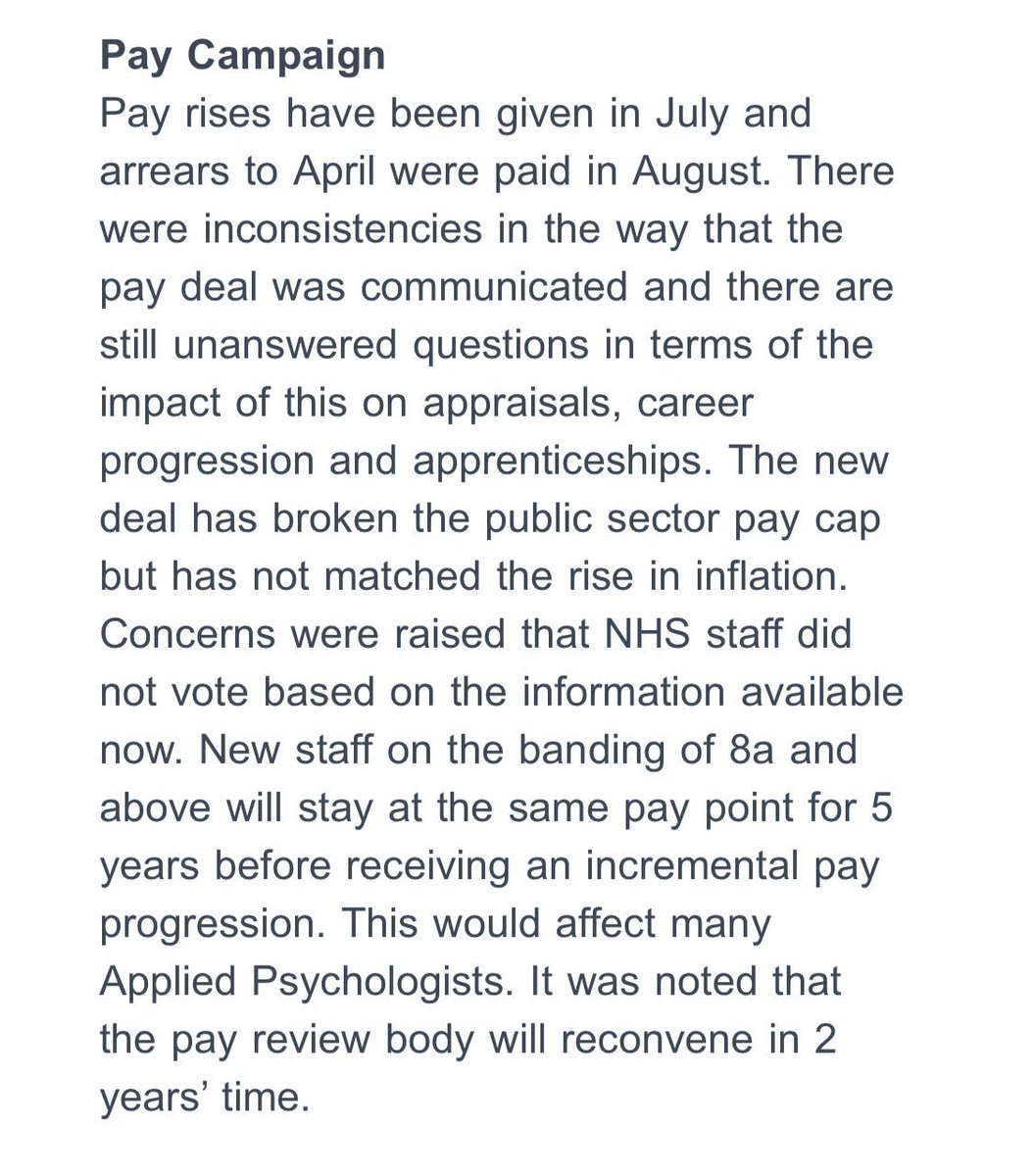 Randall_JAC's tweet image. Interesting update on #NHSpaydeal that appears to be changing or evolving post-acceptance, according to @unitetheunion #PsychologistsMatter

Pretty sure a freeze for 8a posts for 5yr wasn’t communicated before? Recall the appraisal/re-earnable pay idea for 8c +

🤔
