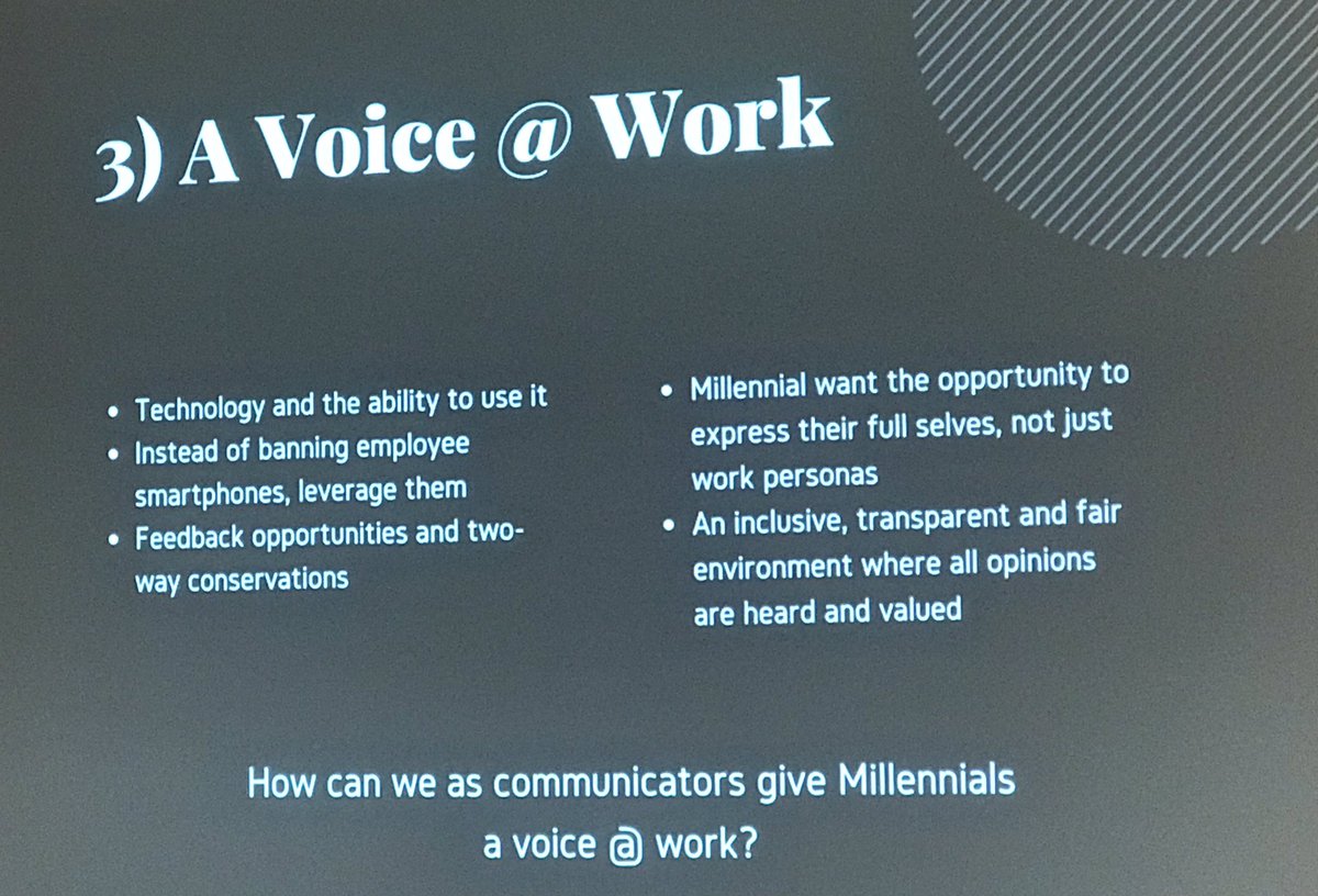 Millennials want the ability to express their full selves at the office, not just their work personas. #internalcommconf #millenials #EmployeeEngagement
