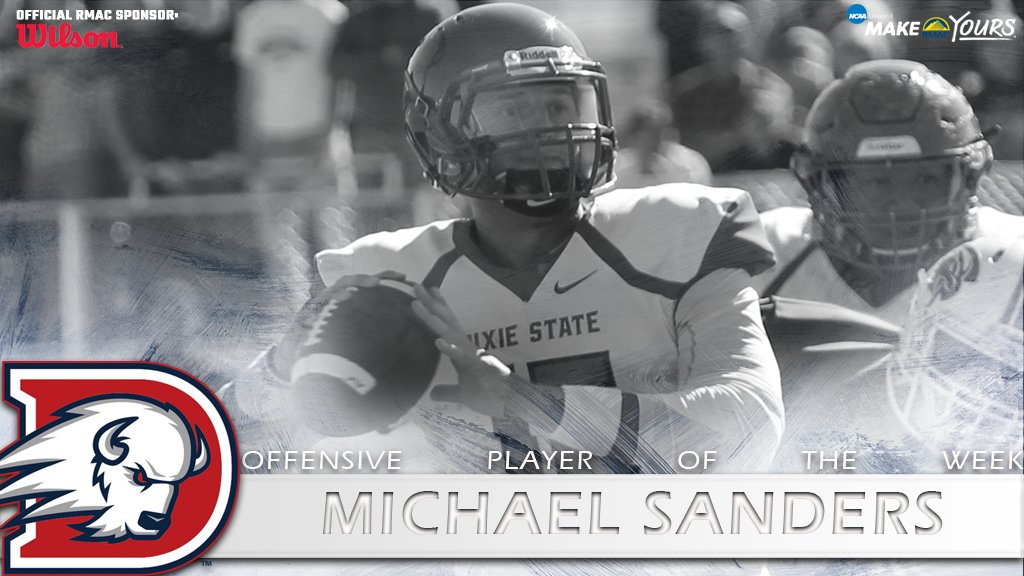 Michael Sanders of @DixieAthletics was named #RMACfb Offensive Player of the Week after setting DSU passing records. Sanders completed 39-of-60 passes for 527 yards and 1 touchdown #EverythingElevated
