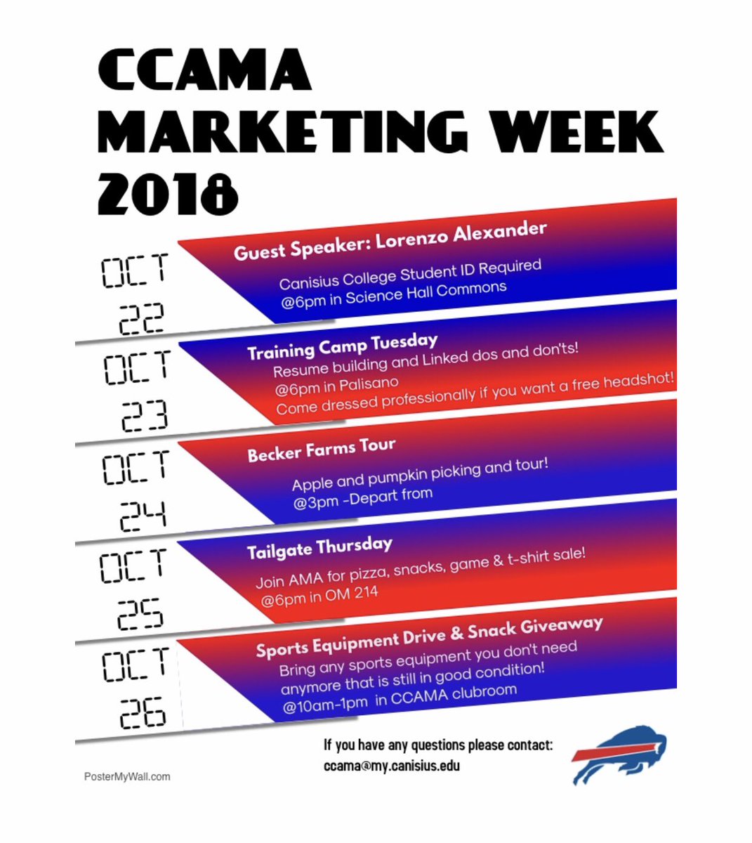 CanisiusAMA's tweet photo. Join CCAMA at all these fun events this week! 😁 https://t.co/oEGbImXVYL