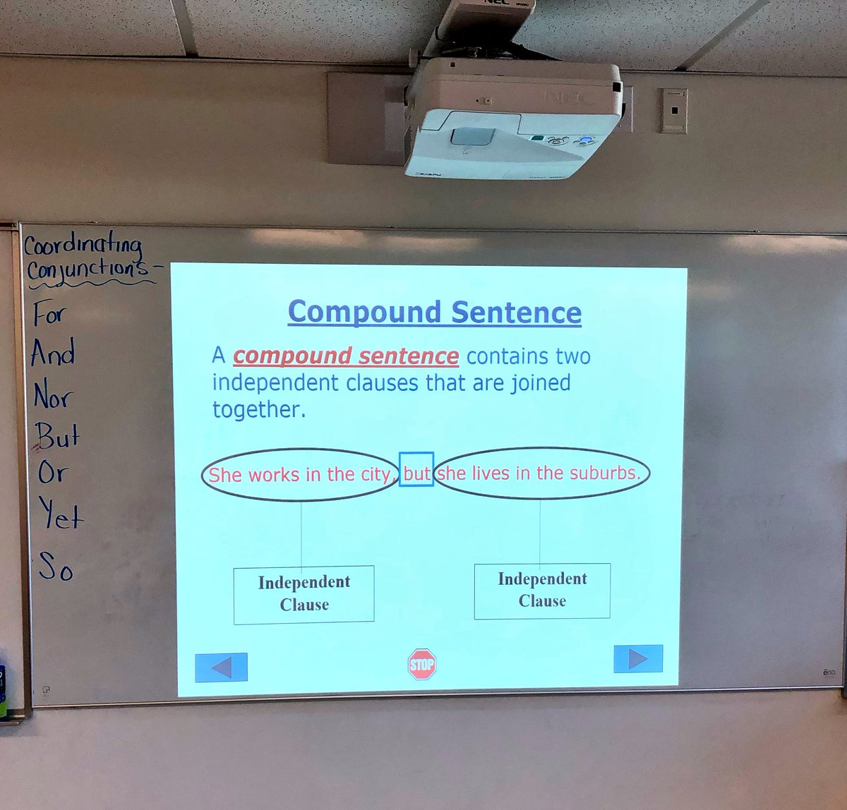 mrs_kbrown's tweet photo. More work with sentence structure- students created several different sentences using the same words in each. #SemiColon #CoordinatingConjunction #TransitionWords https://t.co/s0wwbjAhFa