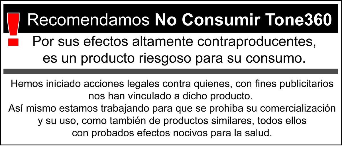 Si ve un anuncio o una publicación de Tone citándonos: denúncielo y repórtelo. NO ESTAMOS VINCULADOS A DICHO PRODUCTO. NO LO CONSUMA! Unos chantas que usan nuestra imagen!