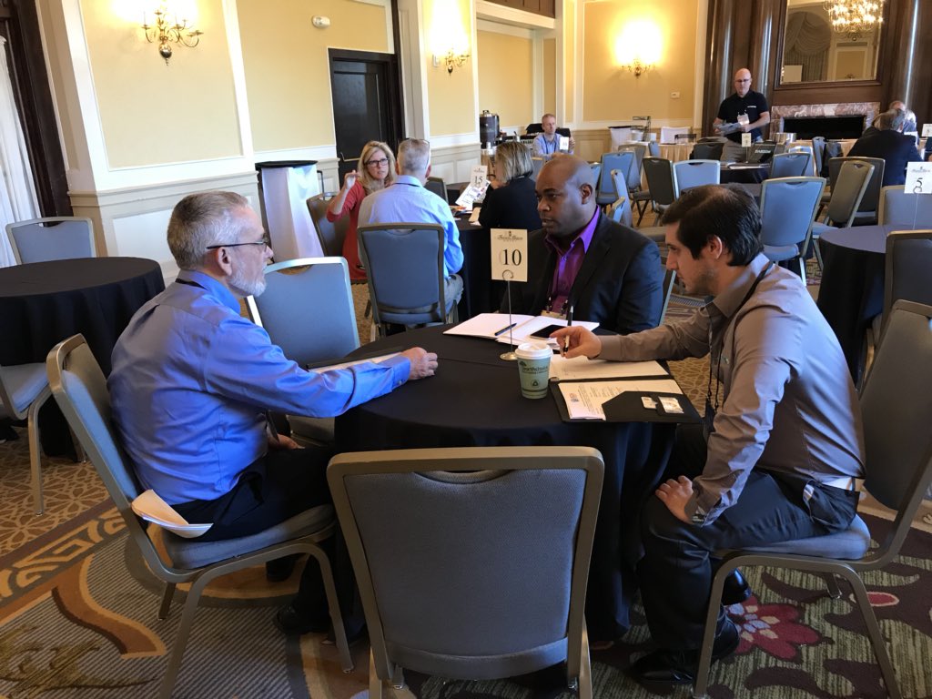 DiWebster1's tweet photo. Speed #networking session at the #ISDA fall meeting @PlascoID @EntrustDatacard @eXpressbadging @evolisprinters @imagesalesinc https://t.co/iEzoLl0ZMM