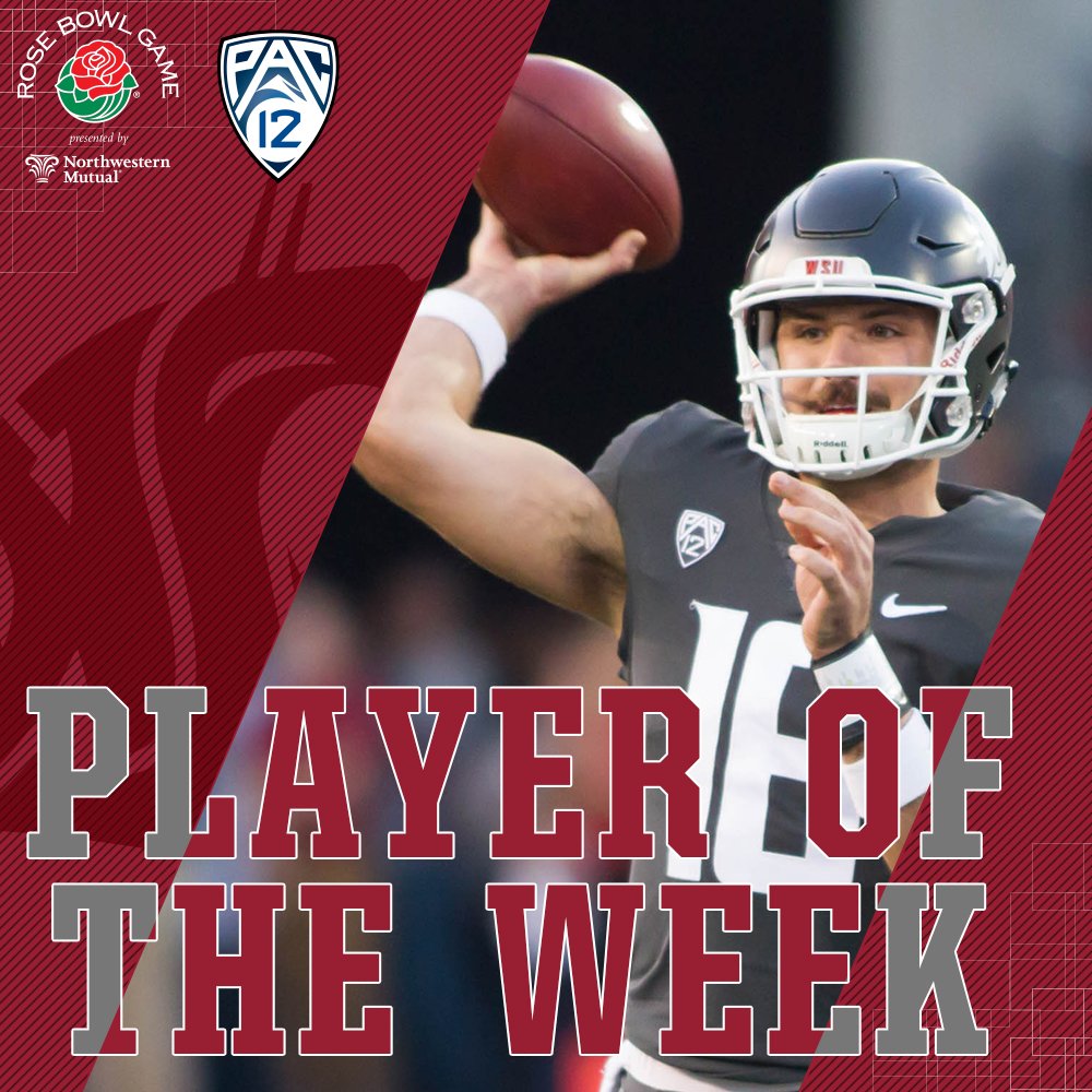 After leading @WSUCougFB to the win this week with his 7th straight 300-yard game, Gardner Minshew II is the #RoseBowl <a href="/pac12/">Pac-12 Conference</a> Player of the Week!