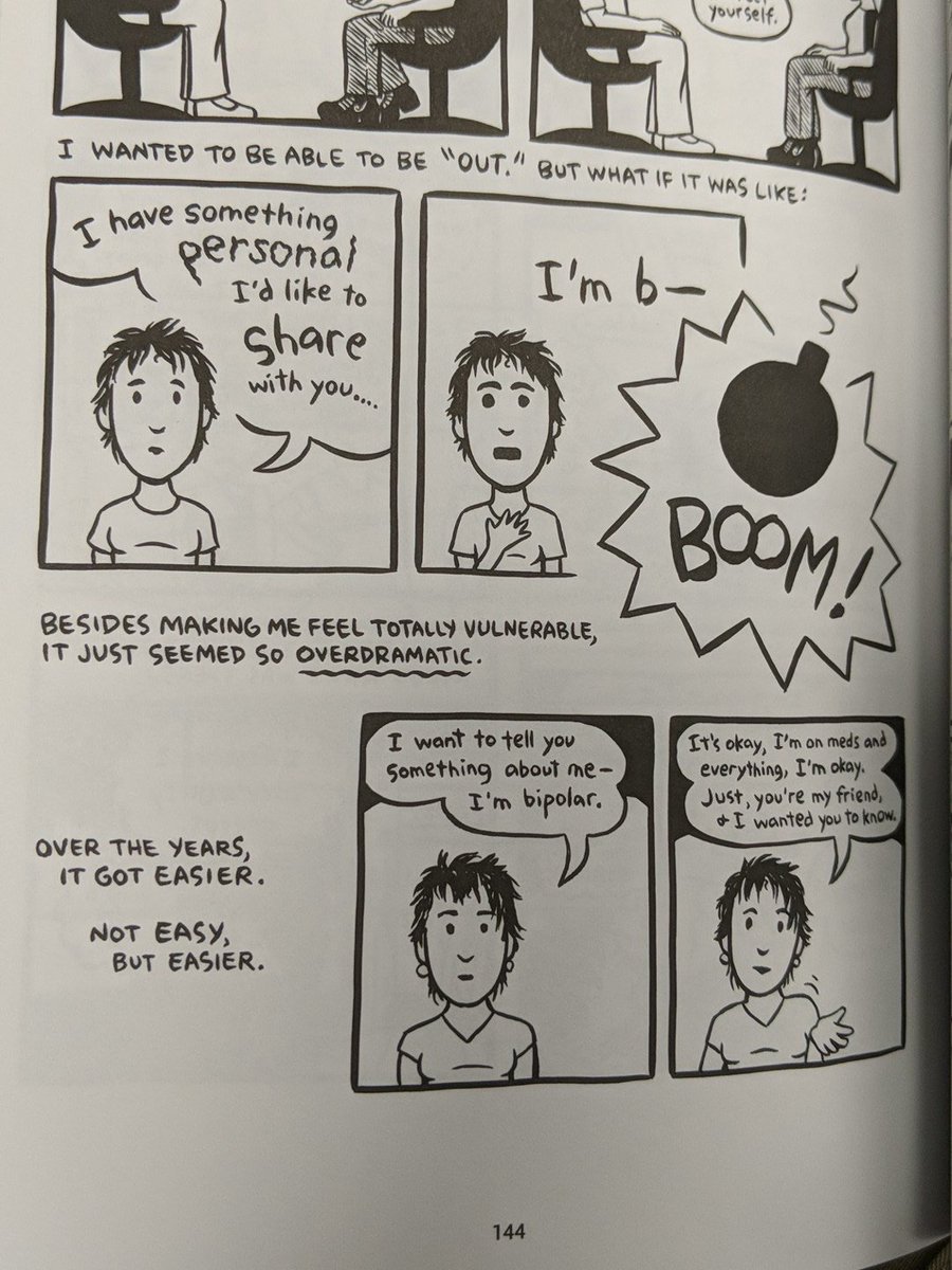 bgomezengl1102's tweet photo. this reminds me so much of coming out in terms of sexuality. your mental health status is so personal and so intimate, and it really does become part of your identity, just as much as your sexuality or gender orientation does #gtcomics https://t.co/TMu59B9Pnk