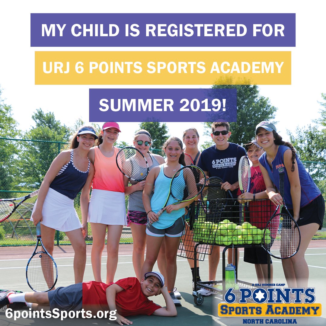 Is your teen registered for URJ 6 Points Sports Academy North Carolina? Share this graphic on social media!