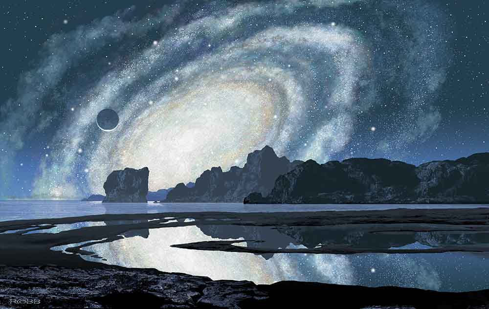 and to end this ( very long ) thread on Ron Cobb  #art  #design, some of his personal spacescape paintings.