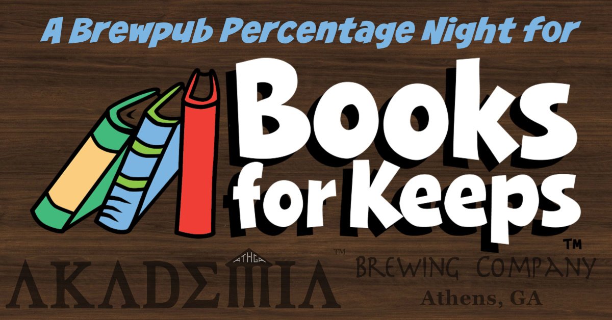 #PintsforaPurpose returns to the #brewpub this Wednesday! A portion of all food and beverages sold after 5 p.m. will go back to support <a href="/BFK_Athens/">Books for Keeps</a>! bit.ly/2OEFcMy