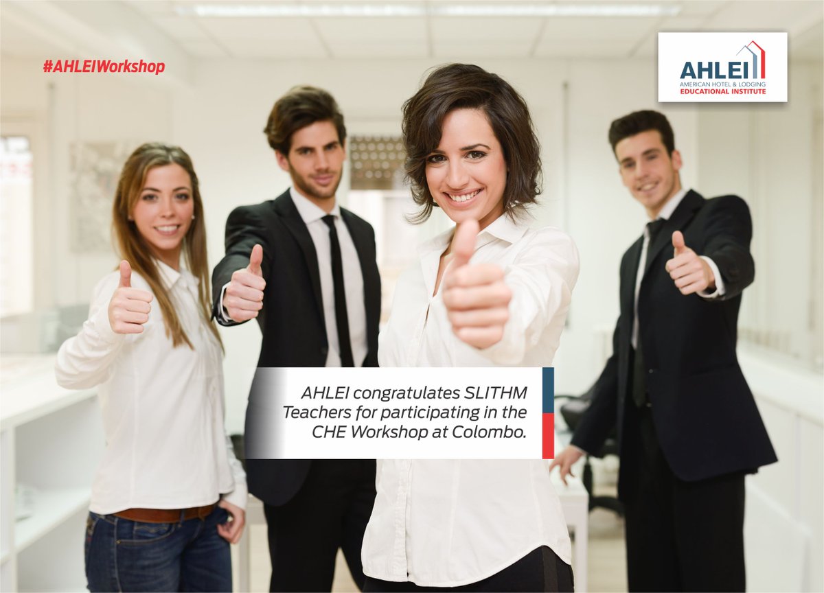 ahlei_asia_pac's tweet image. A proud moment for AHLEI and SLITHM. CHE Workshop successfully conducted at Colombo exclusively for SLITHM Educators by AHLEI.
 
#AHLEI #AHLEIAsiaPac #SLITHM #CHEWorkshop #TrainingtheTrainers #CertifiedHospitalityEducators #HospitalityEducator #CHE #AHLEISriLanka #AHLEIWorkshop