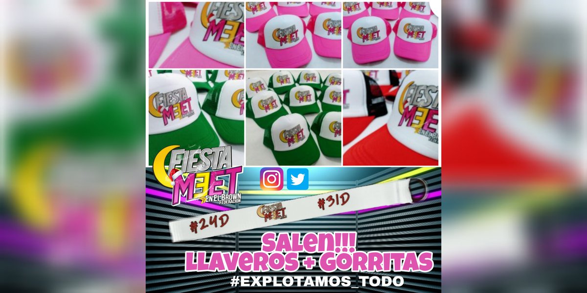 FiestaMeet2018's tweet photo. 🤙ESTAMOS #M∃ET🎅🏻 
#ExplotamosTodo 
🎉Salen Llaveros😘 + Gorritas😍
💥Dale Rt♻️ Rt♻️ + Fav❤
#24D #31D En El BROWN 😎 https://t.co/ncsLuX3MuT