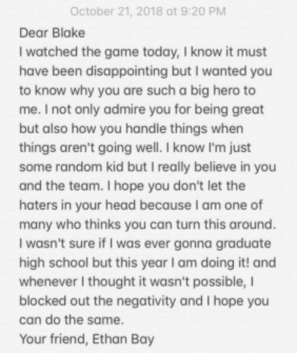 BB5Foundation's tweet photo. Heroes come in all different shapes and sizes, and often in unexpected ways. @EBaye44 you are a quarterback to your own life and an inspiration to many. Thank you for your words of encouragement! #bb5foundation #gojags https://t.co/kanttBFWr7