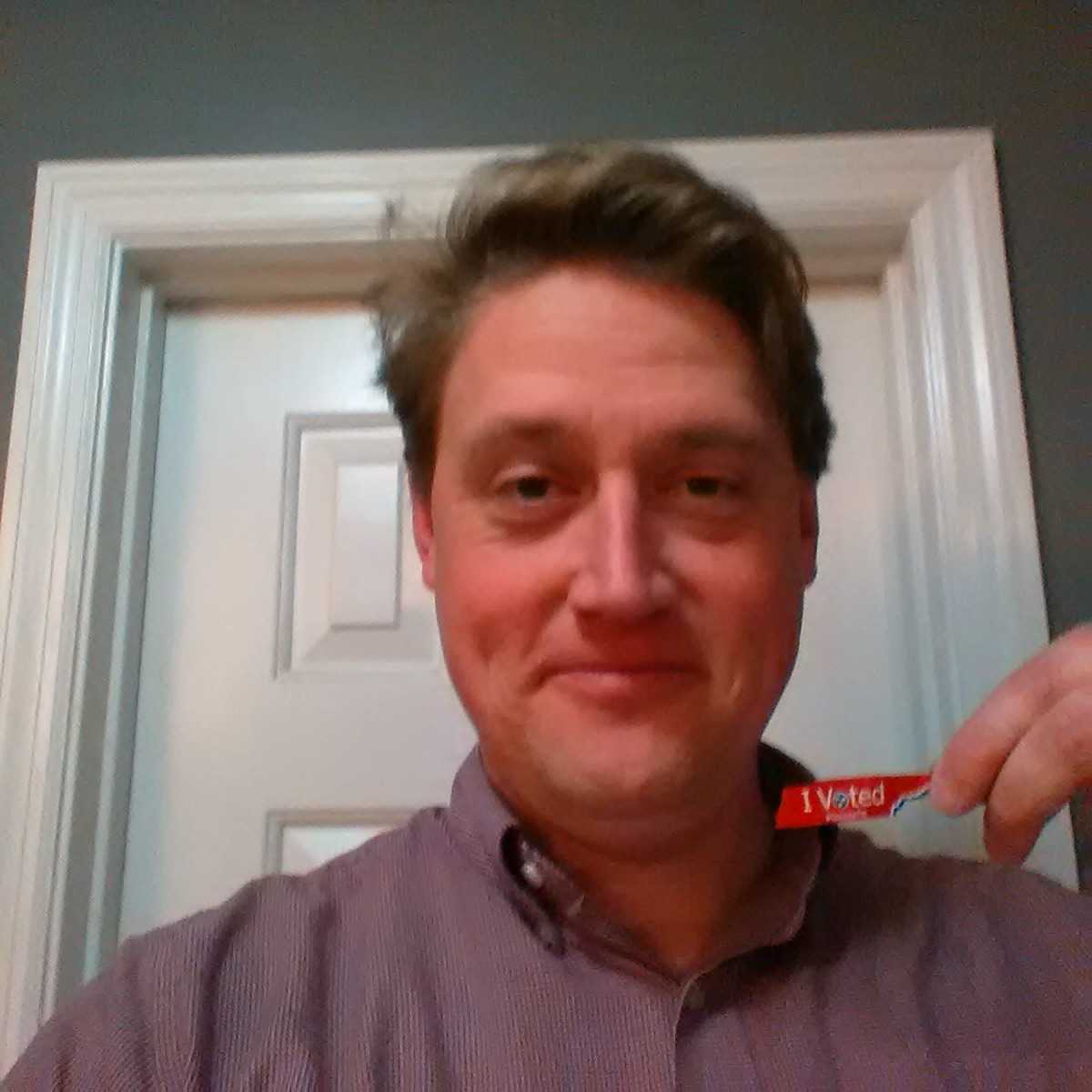 EricGoddard's tweet photo. My toddlers and I voted today. You should, too. #Midterms https://t.co/jrp1vvpscY