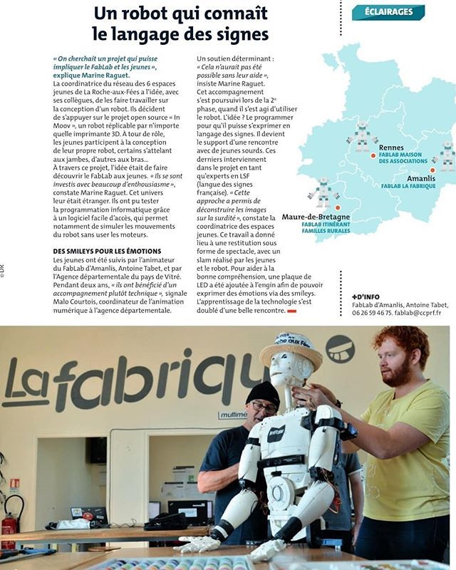 LaFabriqueRafCo's tweet image. Nouvel article sur #LaFabrique  et le robot #InMoov dans le Nous Vous Ille, le magazine du département d&apos;Ille-et-Vilaine (p.47) ! 😁
fr.calameo.com/read/000529009… instagram.com/p/BpP4uhtAlOJ/