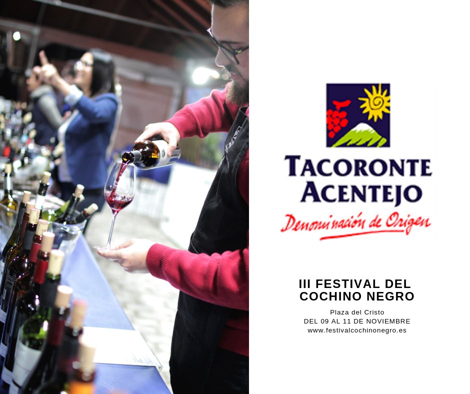 Del 09 al 11 de noviembre, La D.O Tacoronte-Acentejo <a href="/tacovin/">Tacoronte-Acentejo</a> hace gala de la comarca como #MaridajePerfecto para las tapas presentes en el Festival… festivalcochinonegro.es