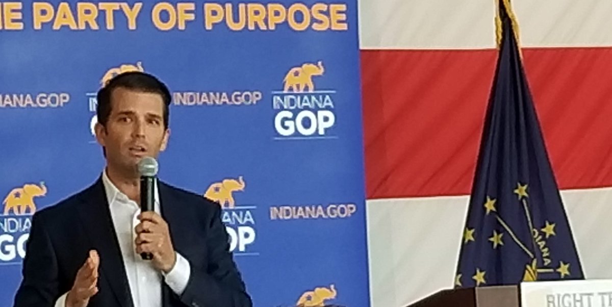 KingAJ40's tweet photo. Donald Trump Jr
"You would be better off without career Politicians...you have that chance Indiana"
#VoteForBraun
#VoteForGreg Pence
#VoteRedIndiana
#StraitRepublicanTicket https://t.co/JlzBxIDRJa