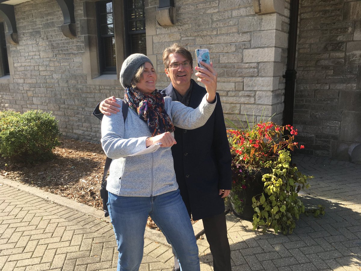 Opponent ⁦<a href="/mattmarchand519/">Matt Marchand</a>⁩ having fun with a voter as he vies for Mayor’s seat. ⁦<a href="/CTVWindsor/">CTV Windsor</a>⁩ at 6.