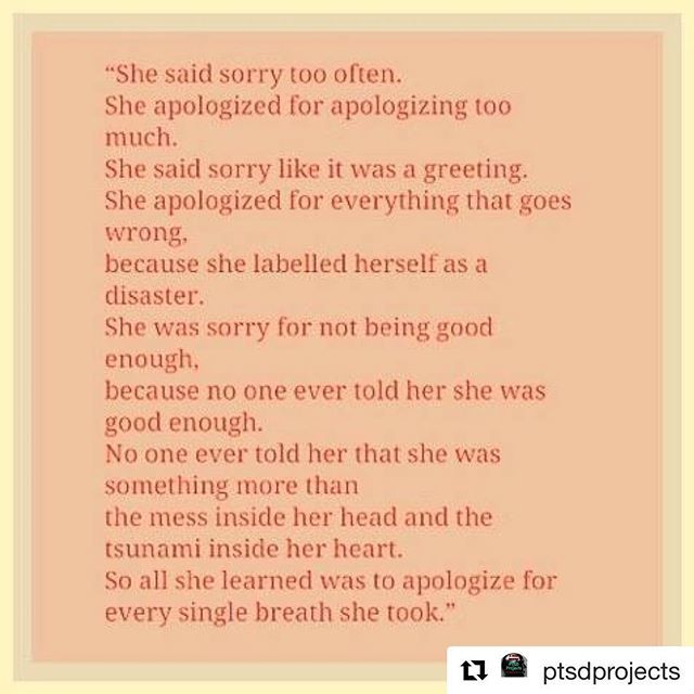 pressurebygrace's tweet image. I wish this didn’t happen so much, but the truth is? It does. I apologize for everything. Especially for existing. #Repost @ptsdprojects ・・・
Apologizing... #PTSDProjects #talktoavettoday @PTSDProjects ptsdprojects.com ift.tt/2PM00Co