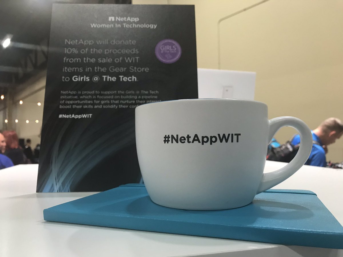 beckylelliott's tweet image. After an incredible and inspiring #womenintech panel session, I stopped by the #NetAppInsight Gear store to buy some #NetAppWIT merch in support.  10% of proceeds will benefit Girls @ The Tech.  💙💙💙