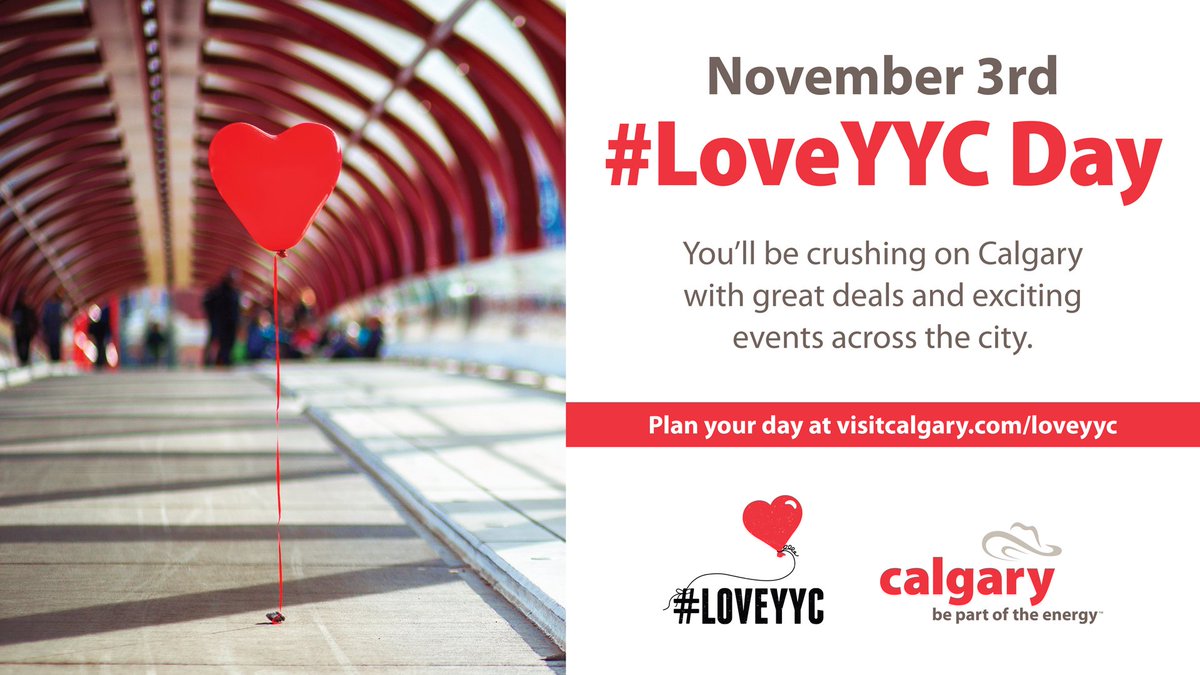 #LoveYYC Day is almost here!

Here’s your list of awesome deals to try in the city! ❤️ visitcalgary.com/loveyyc