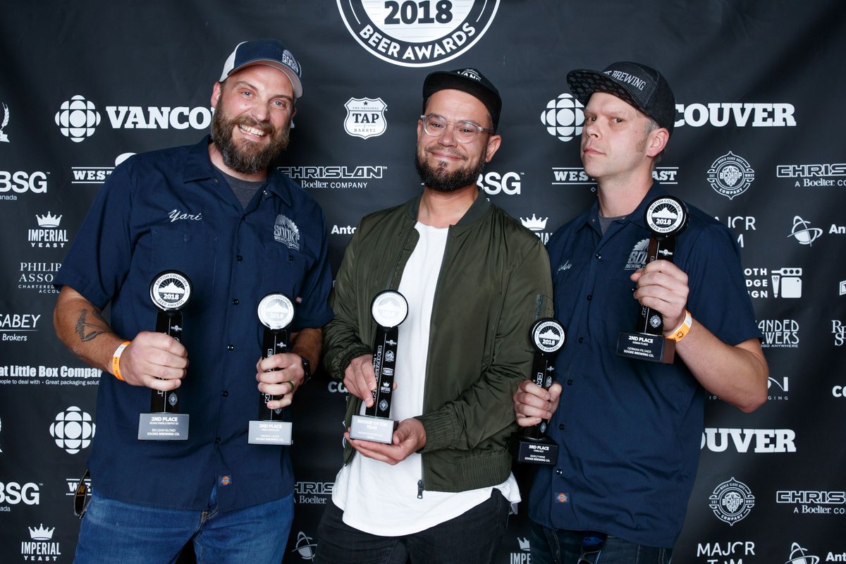 Congratulations to <a href="/SookeBrewingCo/">Sooke Brewing Company</a> for taking home the 2018 <a href="/RBSLawyers/">Richards Buell Sutton LLP</a> Rookie of the Year Award at the <a href="/BCBeerAwards/">BC Beer Awards</a> - and for cleaning up on Saturday night! Look forward to working with them!