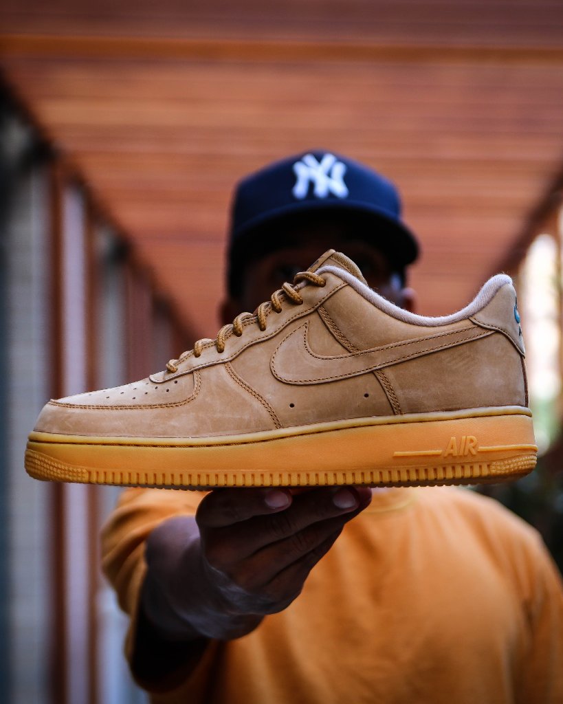 nike air force 1 flax on foot