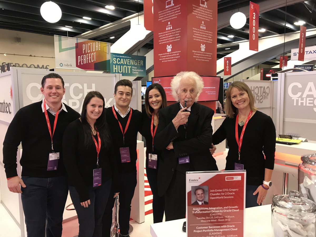 EmtecInc's tweet photo. Did you know that Emtec has 100+ successful cloud implementations completed? Stop by our booth #1819 and talk to our team about how we leverage the suite of Oracle’s products to drive transformation & growth for our clients. #oow18 #catchthespark https://t.co/5xkBCvHK1l