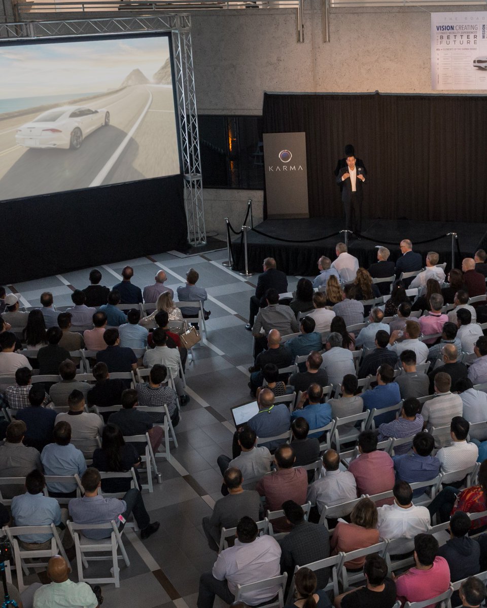 DrLanceKarma's tweet photo. The Future of Karma is now. Last week I presented my vision for the company’s future in an all-hands meeting with our employees at HQ in Irvine, California. The roadmap for the company is important for every team member to see it with me. #KarmaAuto

https://t.co/mSGZNr6RfI https://t.co/c784K6B9Eb