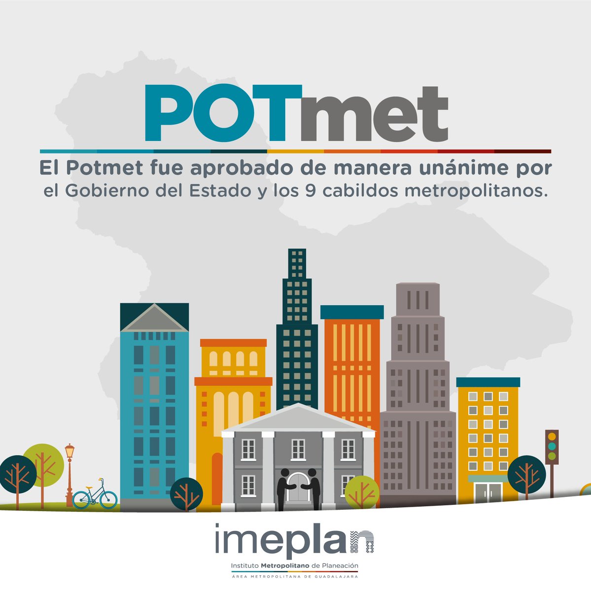 El #POTmet fue aprobado por los nueve cabildos del Área Metropolitana de Guadalajara. De esta manera, este instrumento de planeación funciona como una guía para avanzar hacia la metrópoli que todos queremos.

Conoce sobre las propuestas del #POTmet: bit.ly/2eIxV1Q