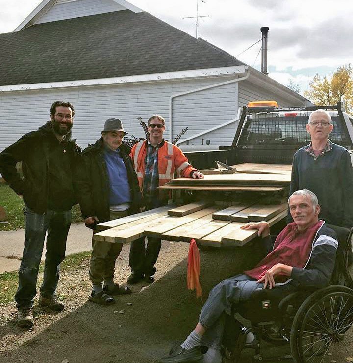 larchecb's tweet image. Wayne Sangster from Nova Scotia Power came by L'Arche Cape Breton today to donate some used lumber from a temporary structure they had to take down. We'll use it for crafts, frames, adaptive structures, and outdoor projects. Thank you to everyone at NSP for thinking of us!