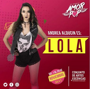Si eres una persona que ama el Teatro musical 🎭 #AmorPOP seguramente te va encantar, no te pierdas su gran estreno este próximo 1 de noviembre en sala 3 de #ConjuntodeArtesEscénicas, y que cuenta con la participación de nuestra querida Andy Alducin como Lola #PoderJovenJal