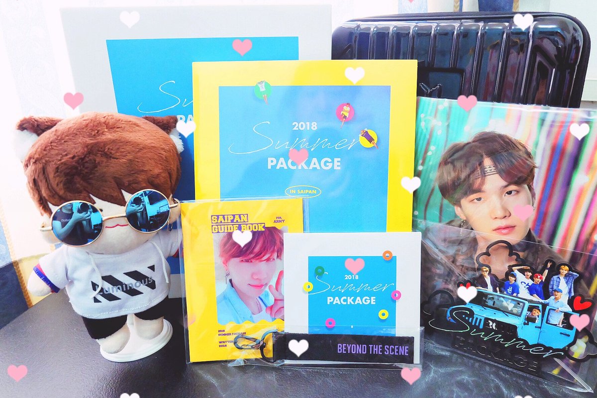 jakiya05's tweet photo. no unboxing becoz I opted for card pooling to get the #suga guidebook 😘😘😘 happy dance 🔆🔆🔆 thanks so much @ARMY_pickles this was a pleasant surprise 💜💜💜 #btssummerpackage2018 #btsinsaipan https://t.co/d4soBulifv