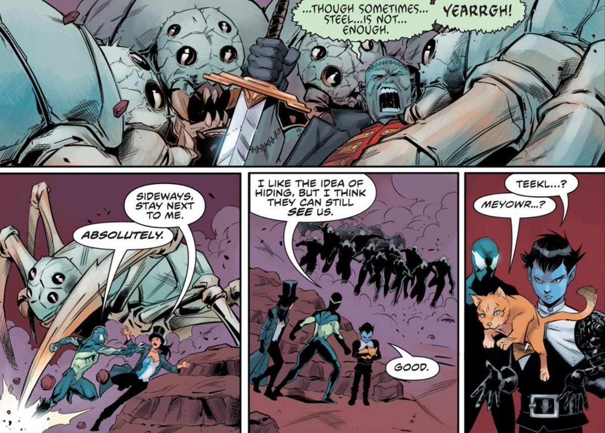 TalkingUltima's tweet image. Zatanna really zaping Derek around  the Dark Multiverse like it's nothing!