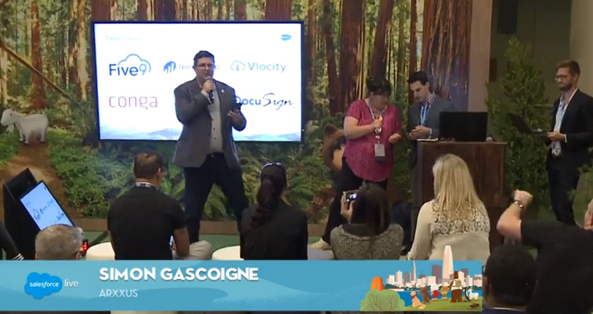 simongascoigne's tweet photo. Had a great time co-hosting the Sales @appexchange #AppDemoJam @Dreamforce ! Super excited I get to co-host another one this Thursday right here in Sydney. Join Alex Ulrich and I @salesforceapac #SalesforceBasecamp #FinServ for a fin serv focused Demo Jam! https://t.co/jW82gWBnB1 https://t.co/rKGdg7Yp9t