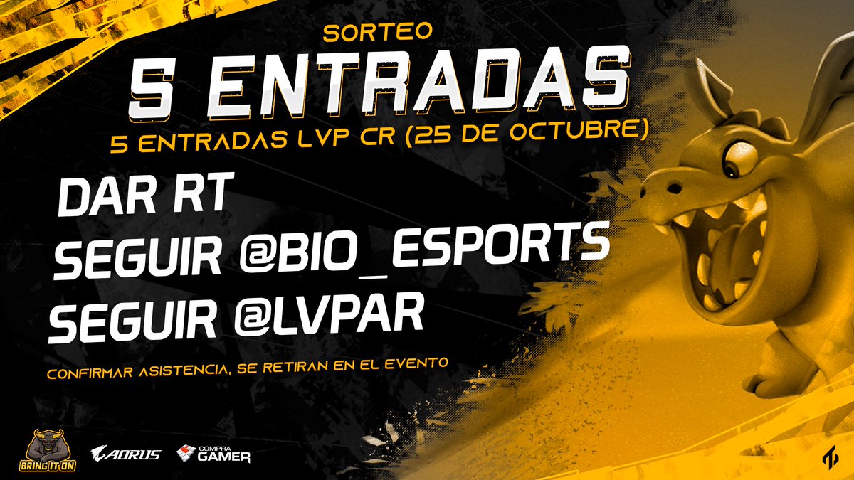 Bring It On estará presente en las finales de @lvpar. Si bien nuestro equipo de #ClashRoyale👑 no logró la clasificación, desde BIO consideramos el presencial un evento importante para el desarrollo de la comunidad nacional y queremos invitarte a disfrutarlo con nosotros.