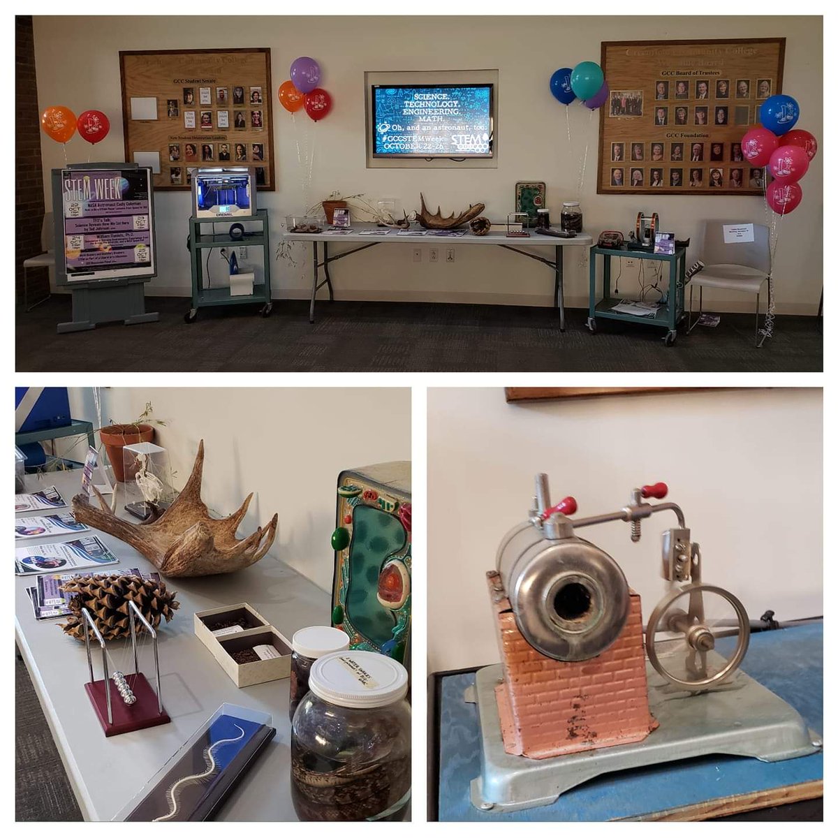 alybputnam's tweet photo. Great first day of #MassSTEMWeek at @GfldCommCollege. Some of what we did in the core #3dprinting #steamengines #biologu #ecology #math it was a great day! Come see us tomorrow for round 2!!! #GCCSTEMweek #massstemweek18 #greenfield #franklincounty https://t.co/YlIvXh4YDf