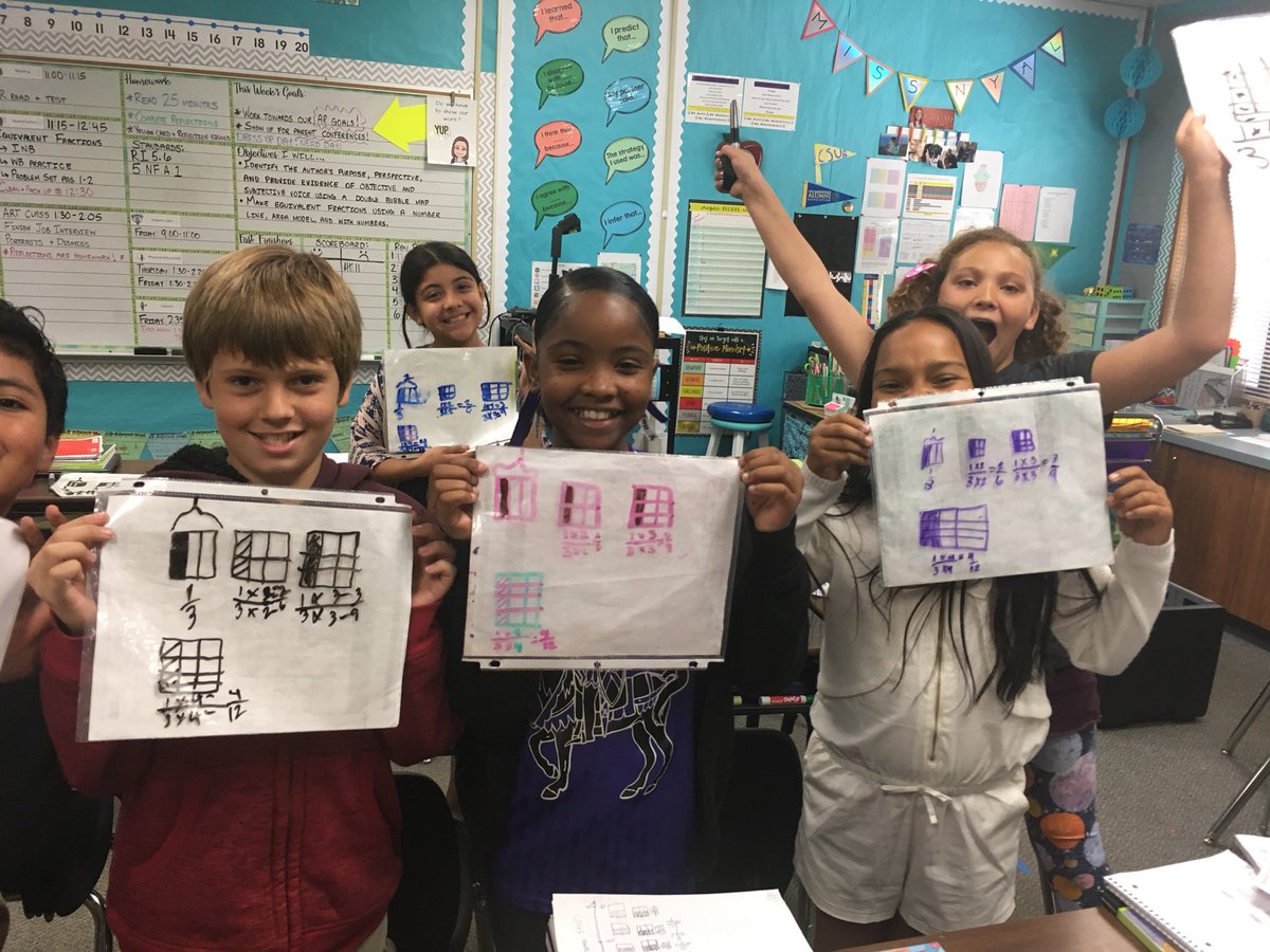 Mrs_Hamey's tweet image. We love visual mathematics! Today was the first day introducing fractions and these scholars rocked it! @joboaler #mathmindsets @CastleSTEAM